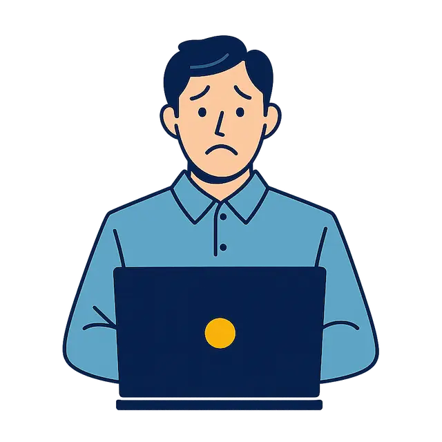 悩んでいる男性